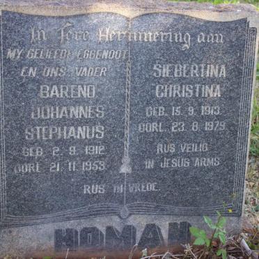 HOMAN Barend Johannes Stephanus 1912-1953 &amp; Siebertina Christina 1913-1979