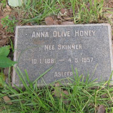 HONEY Anna Olive nee SKINNER 1881-1957