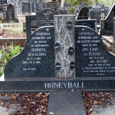 HONEYBALL Jan Louis du Plessis 1895-1969 &amp; Andriena Dewaldina 1896-1986