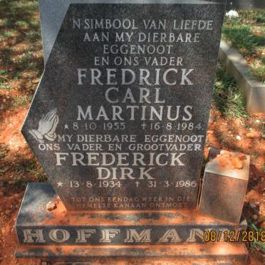 HOFFMANN Frederick Dirk 1934-1986 :: HOFFMANN Fredrick Carl Martinus 1955-1984
