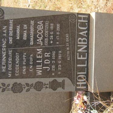 HOLLENBACH Willem J.D.R. 1916-1979 &amp; Jacoba COETZEE 1919-2000