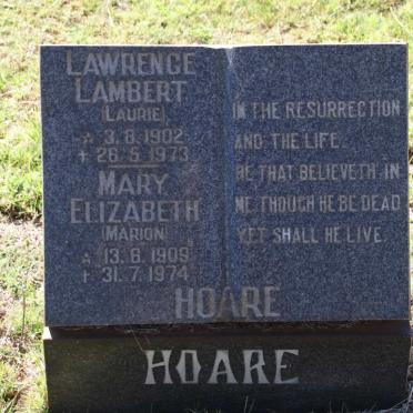 HOARE Lawrence Lambert 1902-1973 :: HOARE Mary Elizabeth 1909-1974