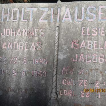 HOLTZHAUSEN Johannes Andreas 1885-1953 &amp; Elsie Isabella Jacoba MATTHYSEN 1889-1953