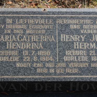 HOVEN Henry Justus Herman, van der 1897-1977 &amp; Maria Catherina Hendrina 1890-1964