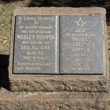 HOPPER Wesley -1947 &amp; Machella G. -1950 