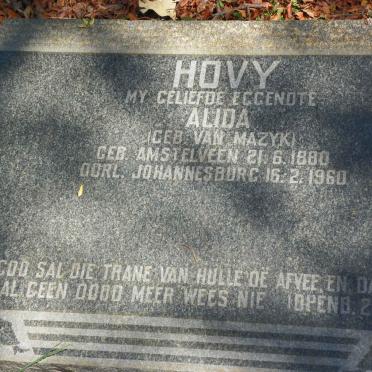 HOVY Alida nee VAN MAZYK 1880-1960