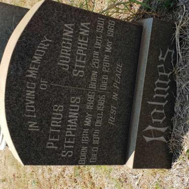 HOLMES Petrus Stephanus 1896-1965 &amp; Jurgina Stephena 1901-1966