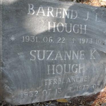 HOUGH Barend J.L. 1931-1973 &amp; Suzanne K. TERBLANCHE 1932-1977