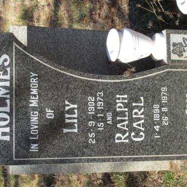 HOLMES Ralph Carl 1898-1979 &amp; Lily 1902-1973