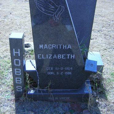 HOBBS Magritha Elizabeth 1904-1986