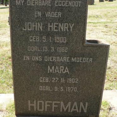 HOFFMAN John Henry 1900-1962 &amp; Mara 1902-1970