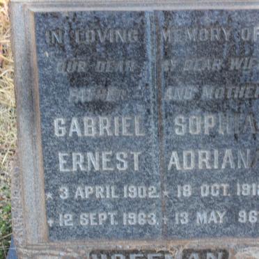 HOFFMAN Gabriel Ernest 1902-1963 &amp; Sophia Adriana 1912-1963
