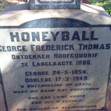 HONEYBALL George Frederick Thomas 1854-1949