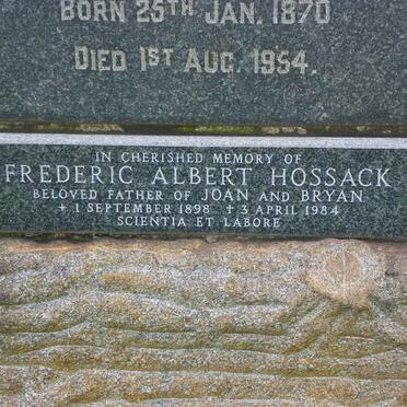 HOSSACK Albert 1871-1945 &amp; Christian Coletta 1870-1954 :: HOSSACK Frederic Albert 1898-1984