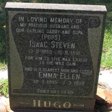 HUGO Isaac Steven 1899-1961 &amp; Emma Ellen 1905-1999