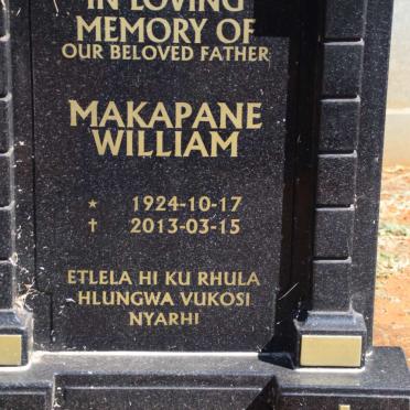 HLANGWANE Makapane William 1924-2013