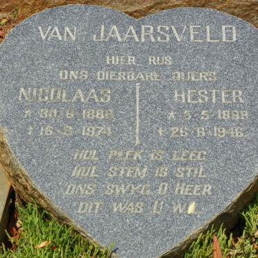 JAARSVELD Nicolaas, van 1888-1974 &amp; Hester 1888-1946