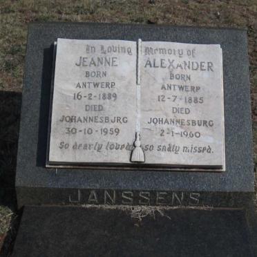 JANSSENS Alexander 1885-1960 &amp; Jeanne 1889-1959