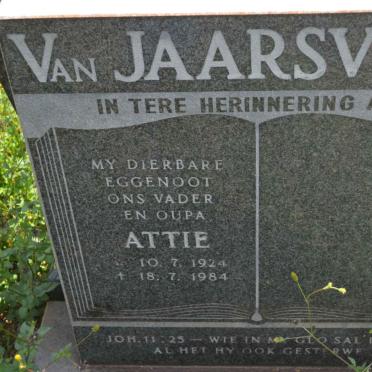JAARSVELD Attie, van 1924-1984