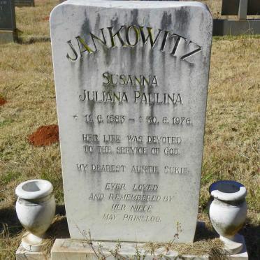JANKOWITZ Susanna Juliana Paulina 1883-1976