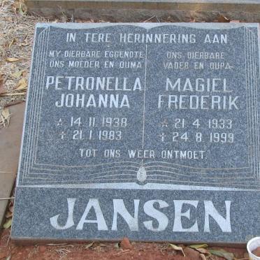 JANSEN Magiel Frederik 1933-1996 &amp; Petronella Johanna 1938-1983