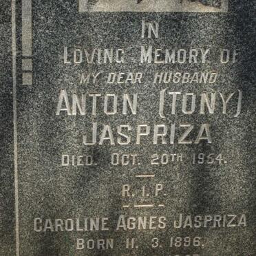 JASPRIZA Anton -1954 :: JASPRIZA Caroline Agnes 1896-1957