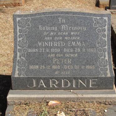 JARDINE Peter 1880-1965 &amp; Winifred Emma 1890-1963