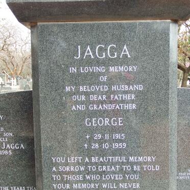 JAGGA George 1915-1959 :: JAGGA Basil Christopher 1943-1985 :: JAGGA Julia 1915-2000