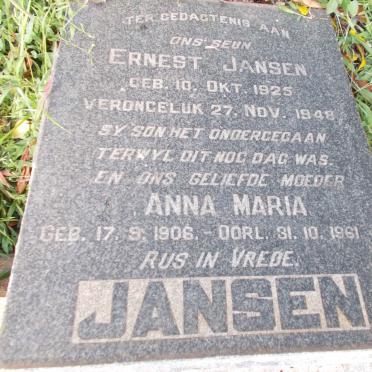 JANSEN Anna Maria 1906-1961 :: JANSEN Ernest 1925-1948