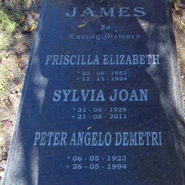 JAMES Peter Angelo Demetri 1923-1994 &amp; Sylvia Joan 1929-2011 :: JAMES Priscilla Elizabeth 1952-1954