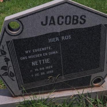 JACOBS Nettie 1928-1990