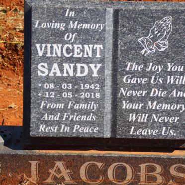 JACOBS Vincent Sandy 1942-2018