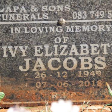 JACOBS Ivy Elizabeth 1949-2018