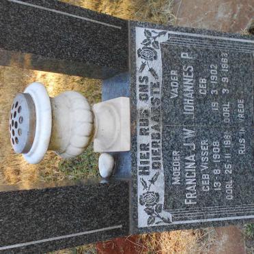 JACOBS Johannes P. 1902-1963 &amp; Francina J.W. VISSER 1908-1961