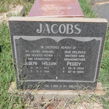 JACOBS Joseph William 1923-1980 &amp; Peggy 1925-1984