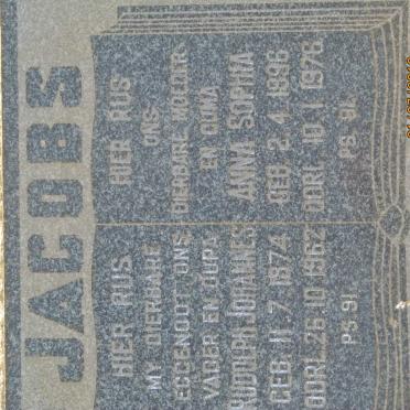 JACOBS Rudolph Johannes 1874-1962 &amp; Anna Sophia 1896-1976