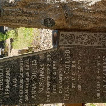 JACOBS Charles Gothard 1898-1970 &amp; Anna Sophia Susanna ROBERTS 1905-1968