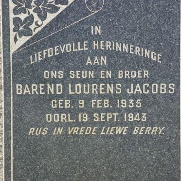 JACOBS Barend Lourens 1935-1943