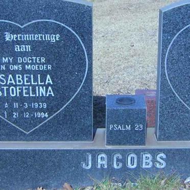 JACOBS Willem Johannes 1932-1986 &amp; Isabella Stofelina 1939-1994
