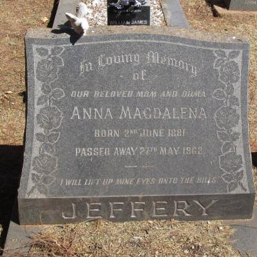 JEFFERY Anna Magdalena 1881-1962