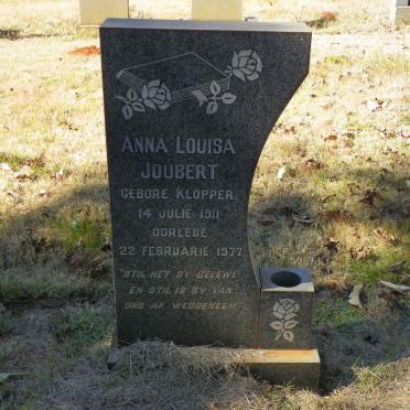 JOUBERT Anna Louisa nee KLOPPER 1911-1977
