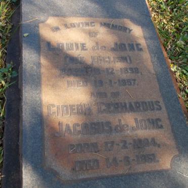 JONG Gideon Gerhardus Jacobus, de 1894-1961 &amp; Louie ENGLISH 1898-1957