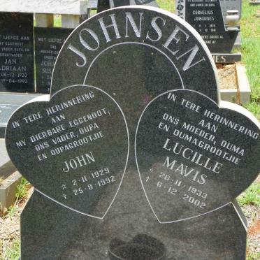 JOHNSEN John 1929-1992 &amp; Lucille Mavis 1933-2002