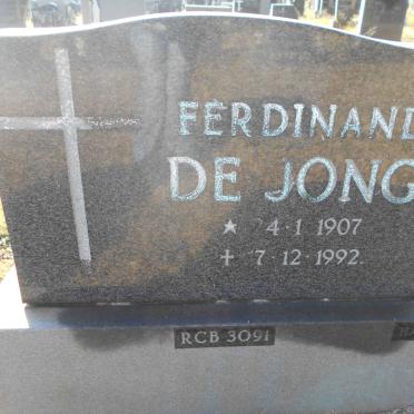 JONG Ferdinand, de 1907-1992