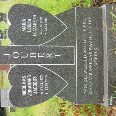 JOUBERT Nicolaas Johannes Jacobus 1923-2005 &amp; Maria Louisa Elizabeth 1929-1993