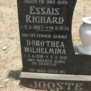 JOOSTE Essais Richard 1907-1974 &amp; Dorothea Wilhelmina 1910-1991