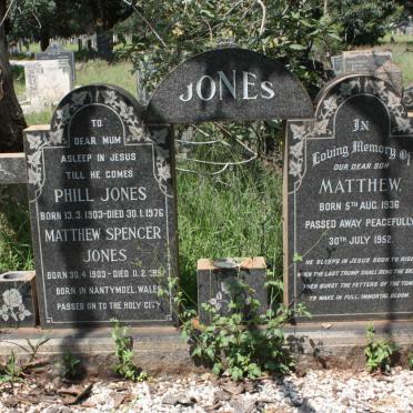 JONES Phill 1903-1976 :: JONES Matthew Spencer 1903-1981 :: JONES Matthew 1936-1952