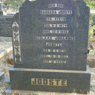 JOOSTE Nicolaas Johannes 1874-1963 &amp; Barbara STEYN 1874-1948