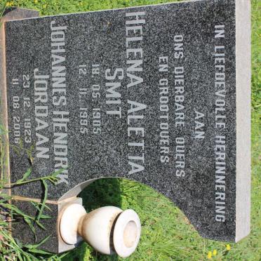JORDAAN Johannes Hendrik 1923-2006 &amp; Helena Aletta SMIT 1905-1995