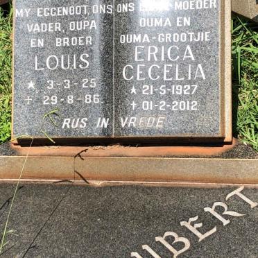 JOUBERT Louis 1925-1986 &amp; Erica Cecelia 1927-2012